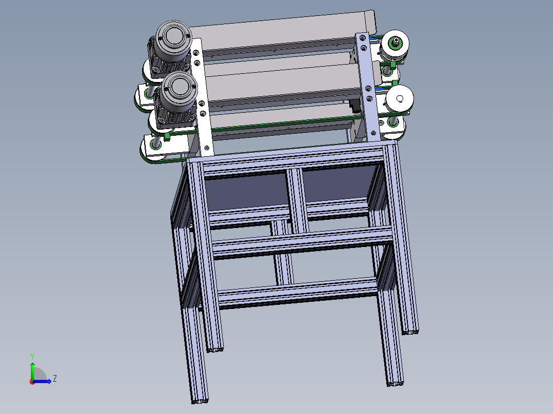 双皮带传输机sw18左视图