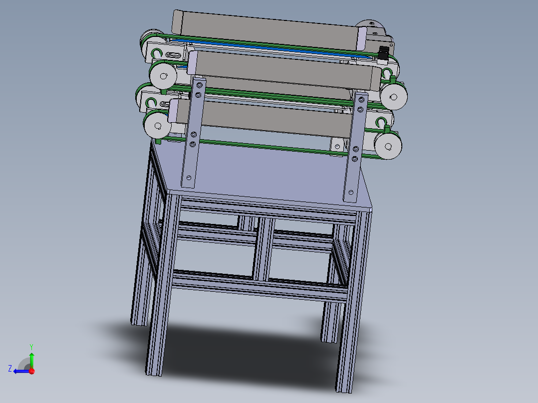 双皮带传输机sw18右视图