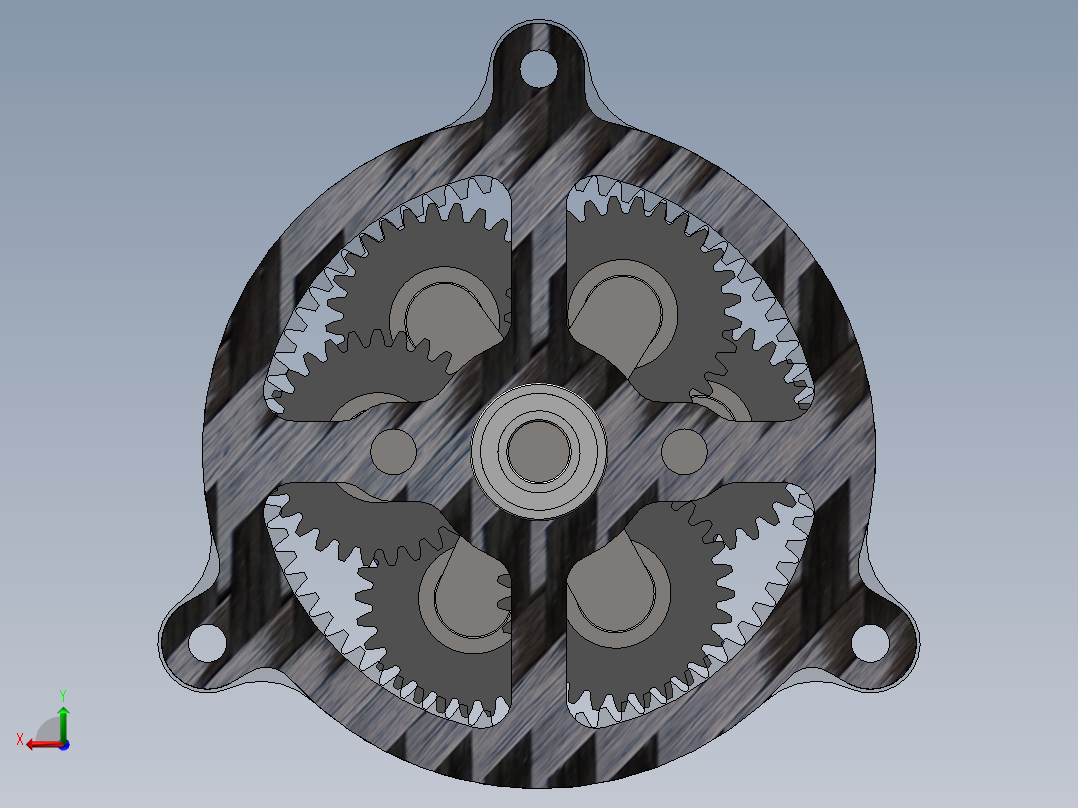 NGW两级行星齿轮减速机sw18可编辑后视图