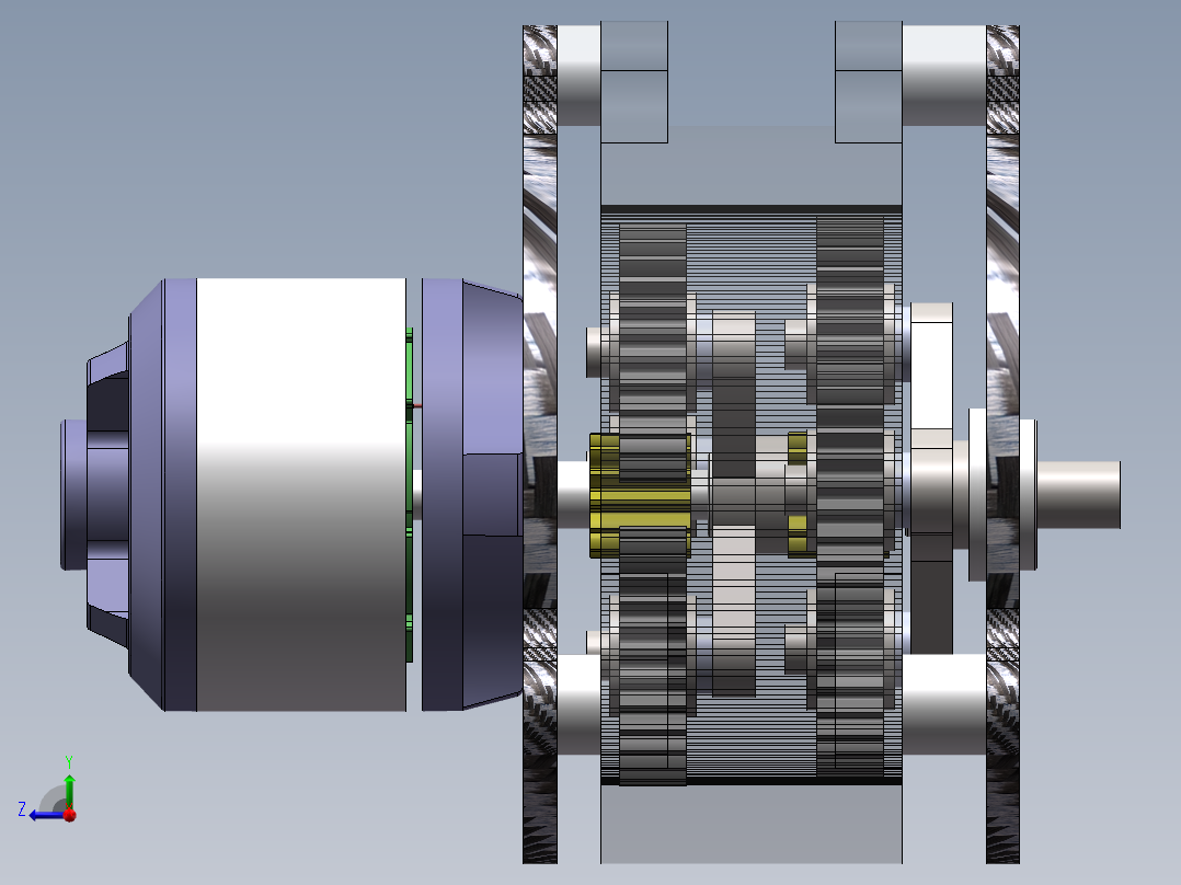 NGW两级行星齿轮减速机sw18可编辑右视图