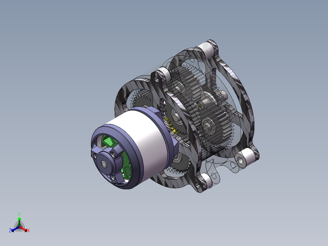 NGW两级行星齿轮减速机sw18可编辑正等轴测图