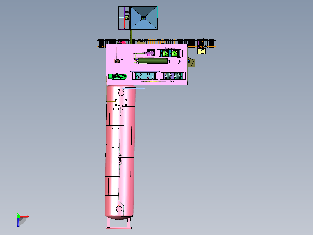 工业多级有害液体介质处理系统俯视图