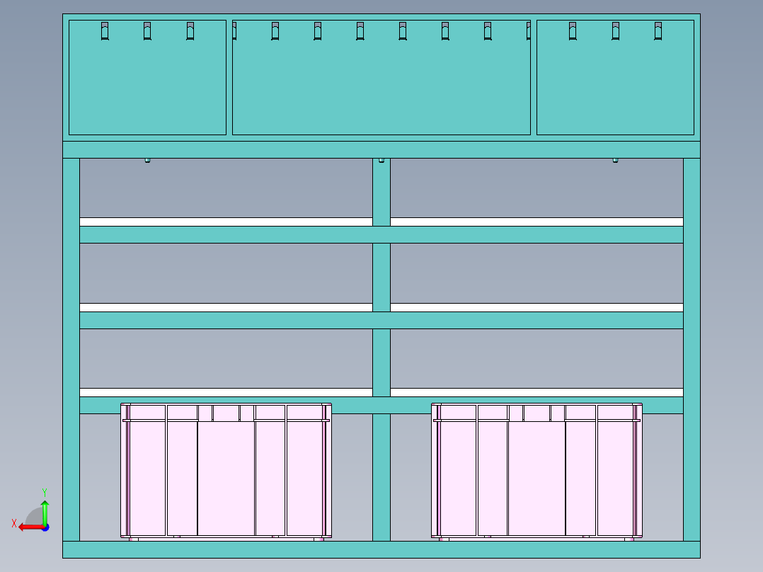 移动货架后视图