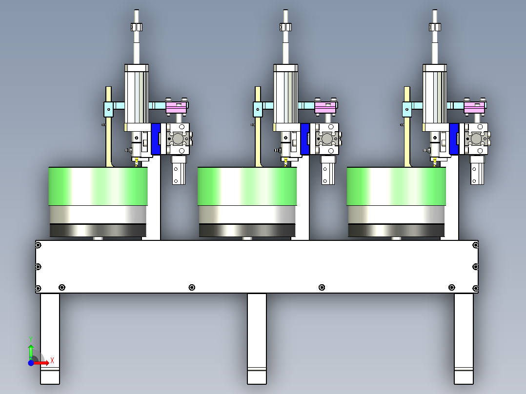 吹气给料机传输销前视图