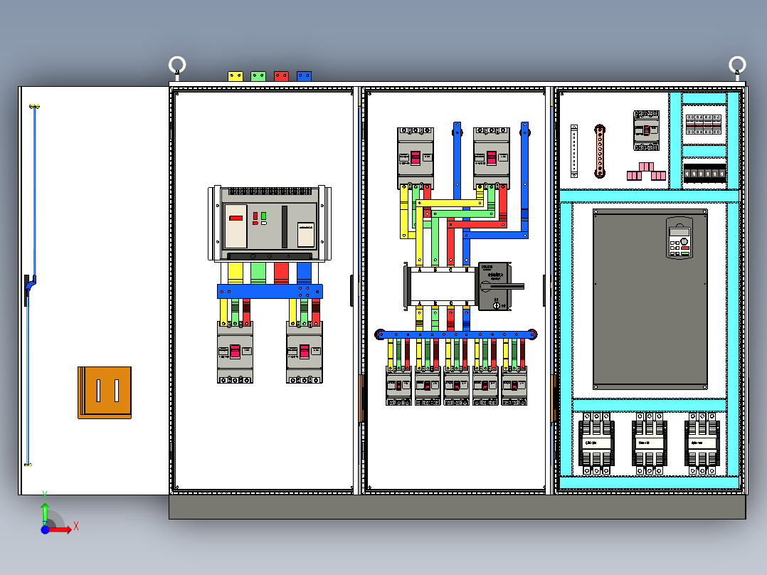 三柜组装变频器星三角控制柜 55152前视图