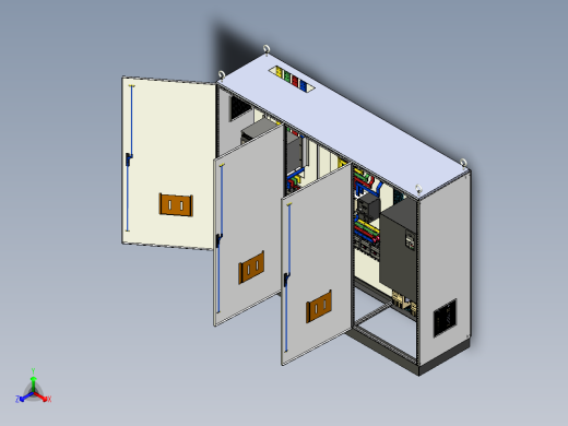 三柜组装变频器星三角控制柜 55152正等轴测缩略图
