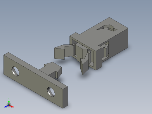 微型按压自锁扣图纸