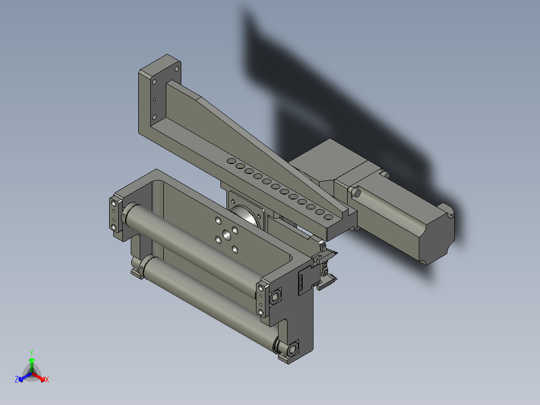 YWP200K4-07B-03-00右过程纠偏组件正等轴测图