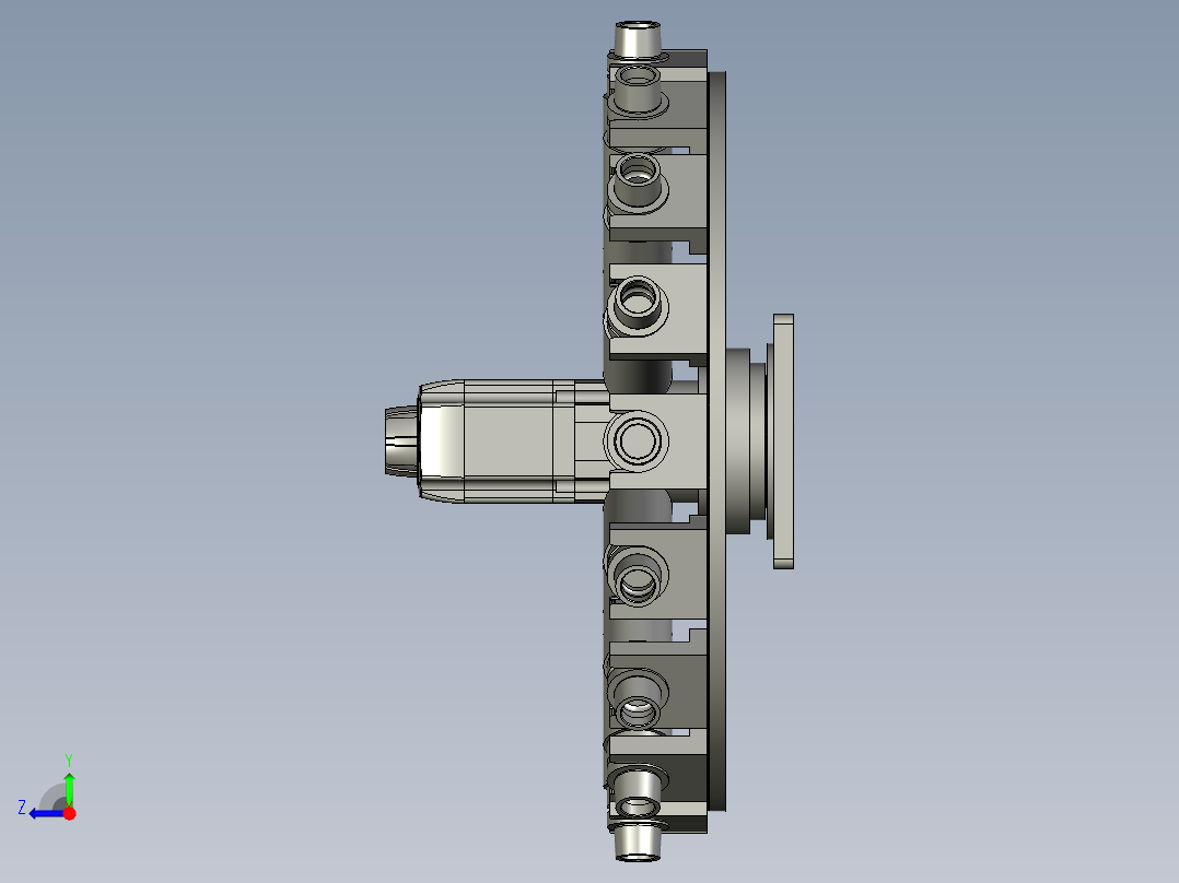 圆盘刀库装配体右视图