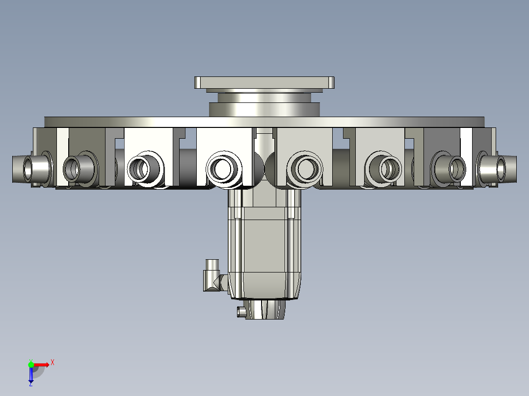 圆盘刀库装配体俯视图