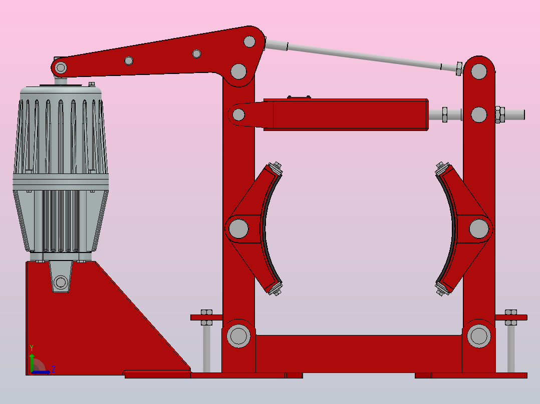YWZA系列电力液压鼓式制动器YWZA-400／45-500~1000左视图