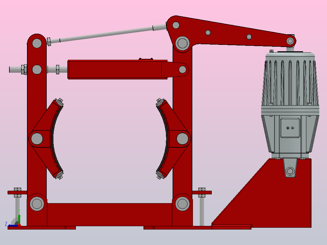 YWZA系列电力液压鼓式制动器YWZA-400／45-500~1000右视图