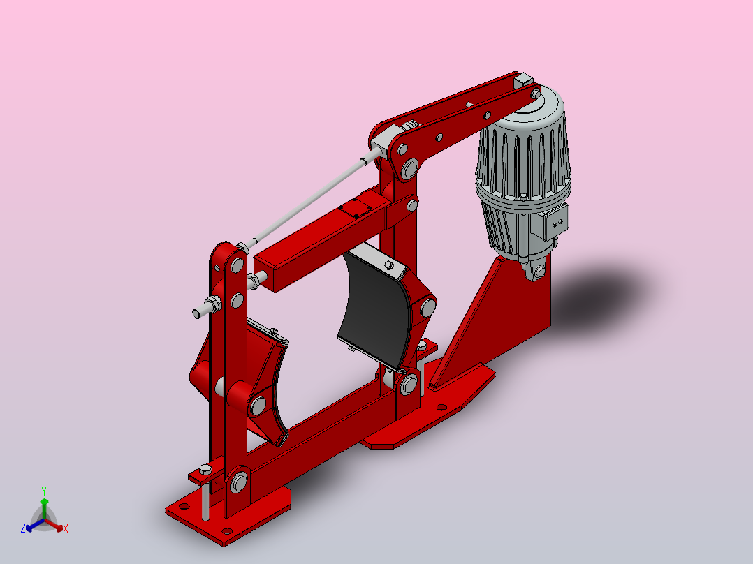 YWZA系列电力液压鼓式制动器YWZA-400／45-500~1000正等轴测图