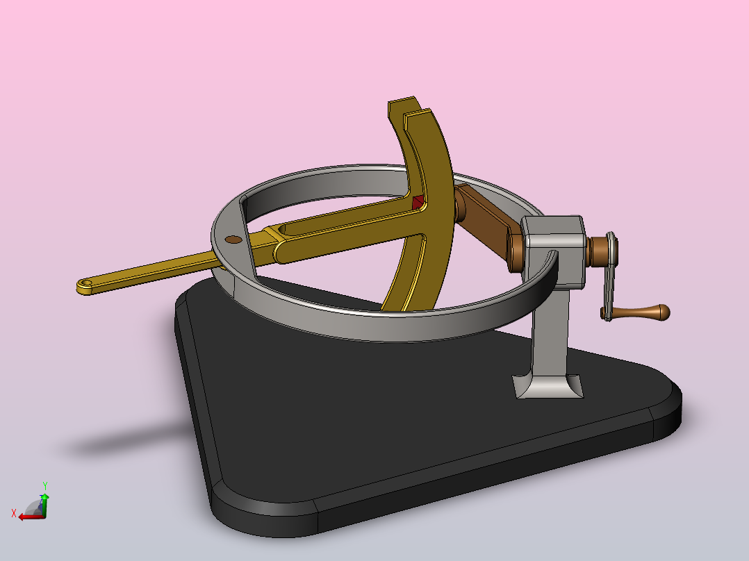 斜曲柄摇杆机构主视图