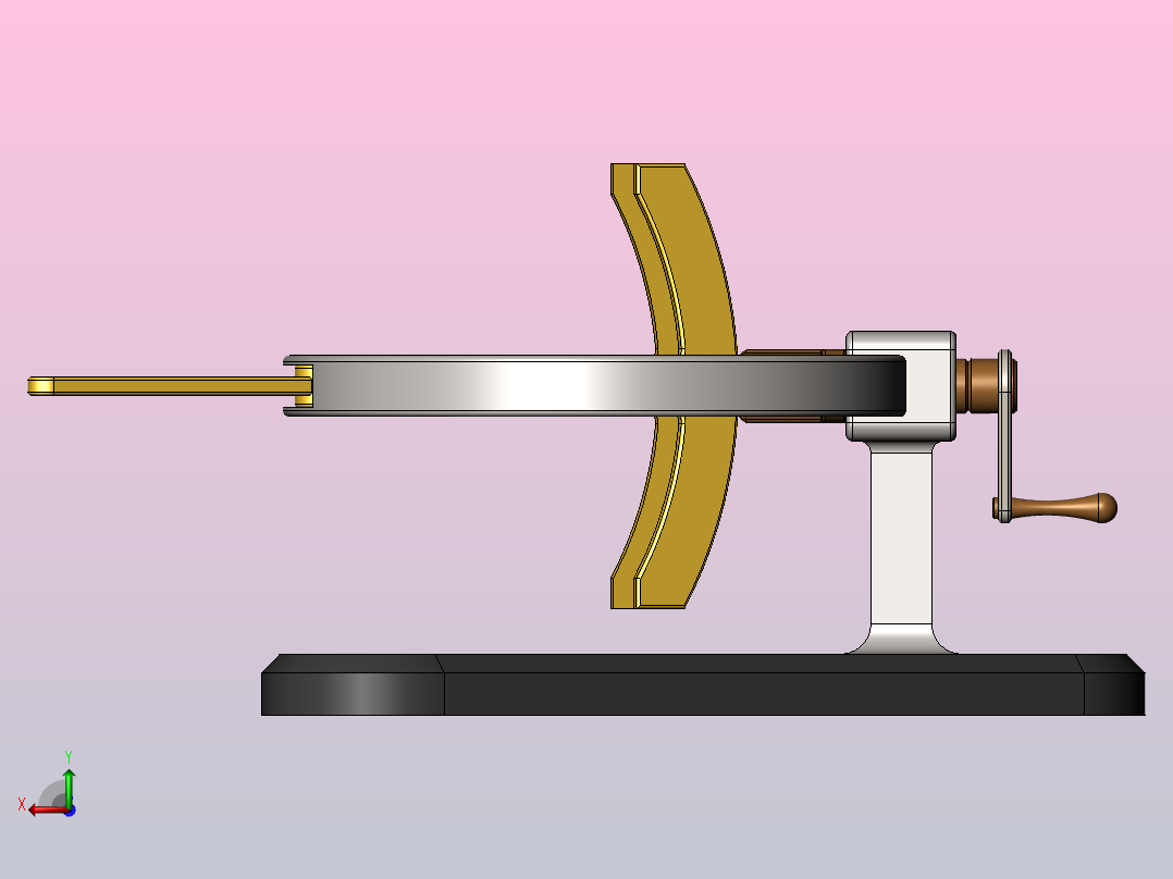 斜曲柄摇杆机构后视图