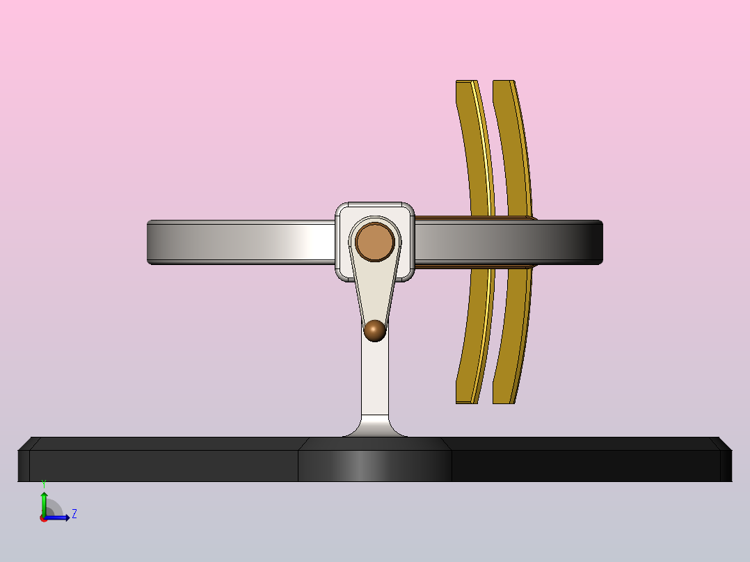 斜曲柄摇杆机构左视图