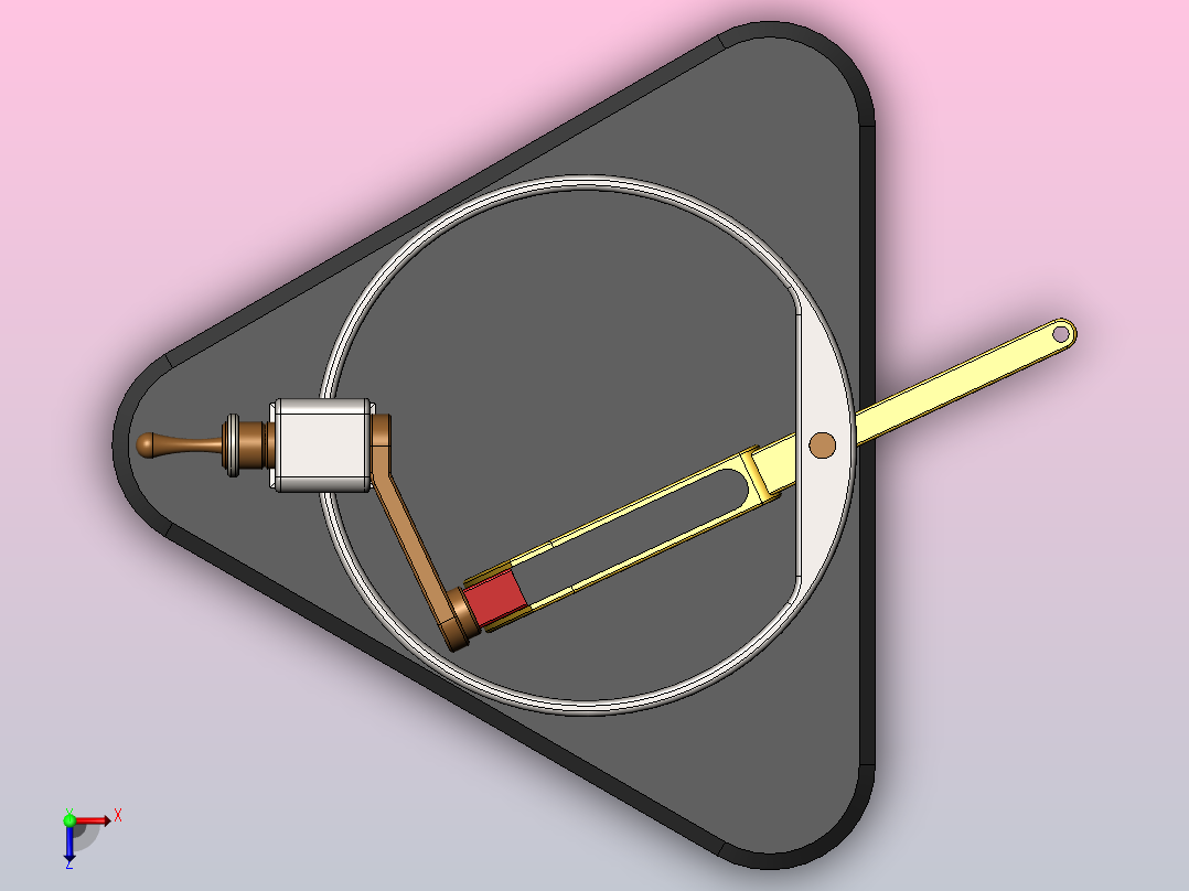 斜曲柄摇杆机构俯视图