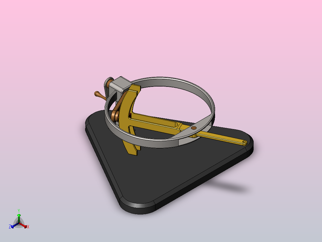 斜曲柄摇杆机构正等轴测图