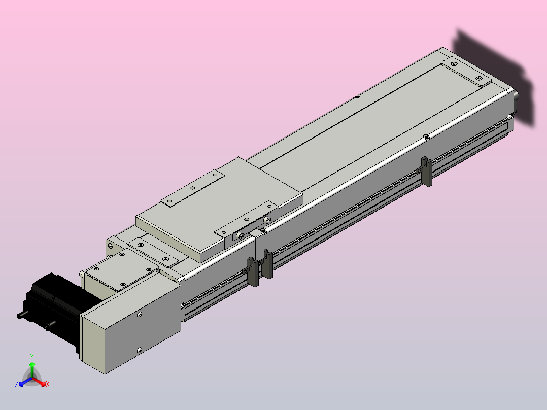 SCM14-300-R滚珠花健、支撑座、滚珠丝杠、交叉导轨、直线模组主视图