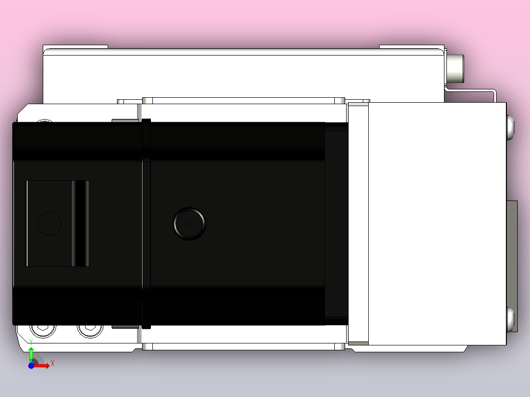SCM14-300-R滚珠花健、支撑座、滚珠丝杠、交叉导轨、直线模组前视图