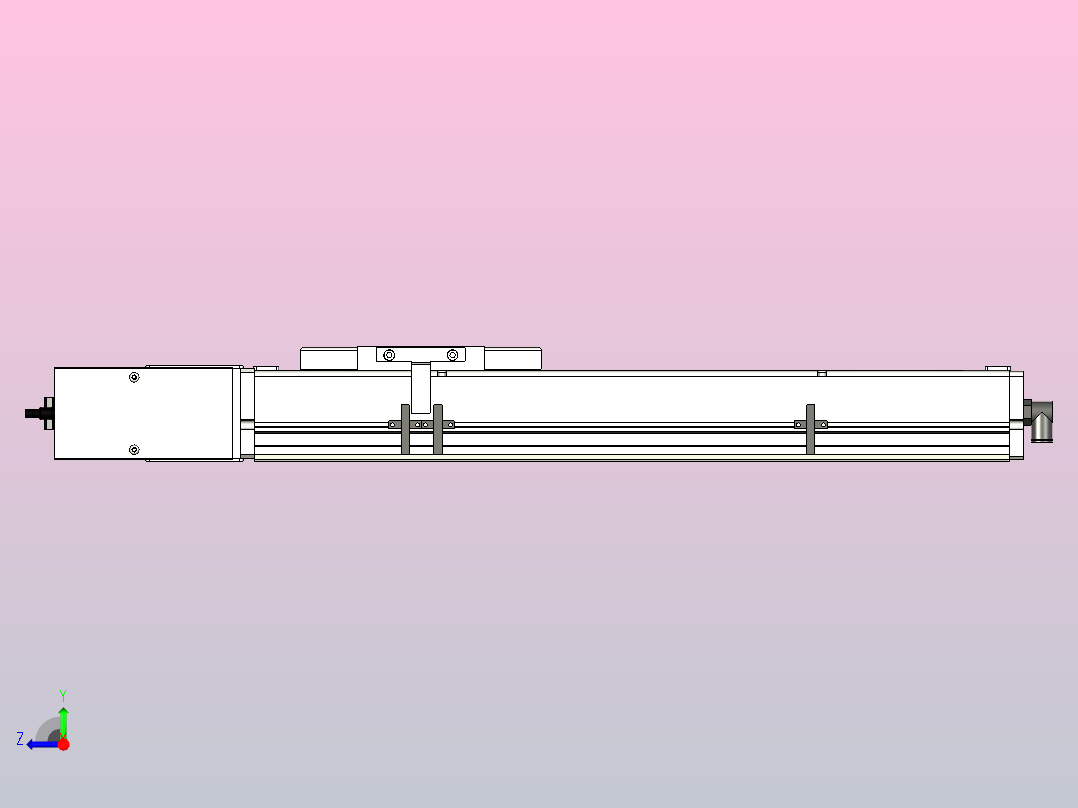 SCM14-300-R滚珠花健、支撑座、滚珠丝杠、交叉导轨、直线模组右视图