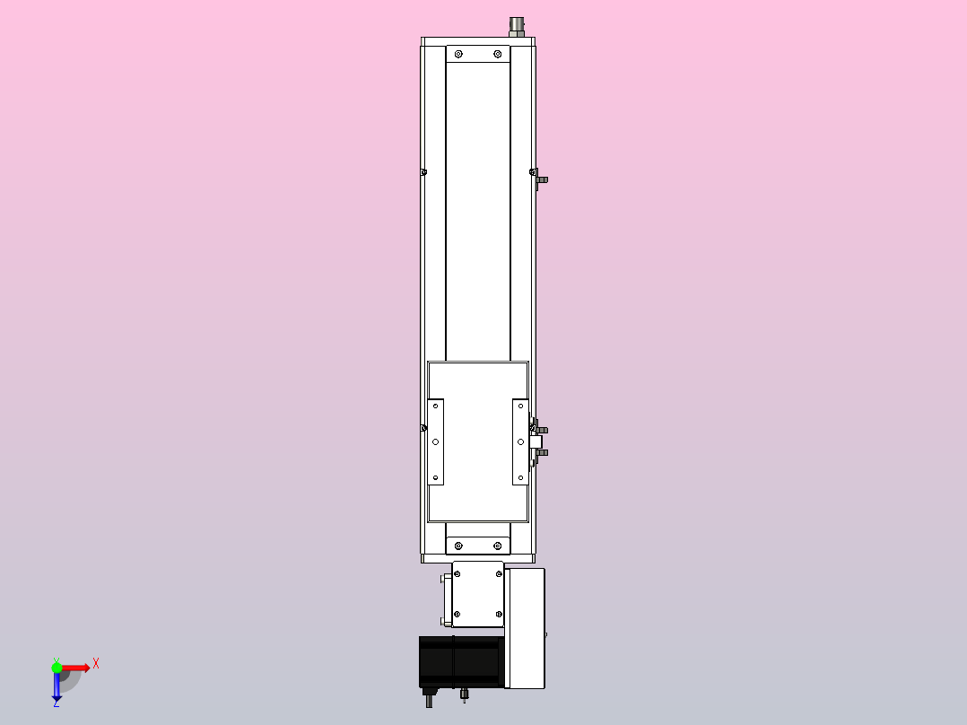 SCM14-300-R滚珠花健、支撑座、滚珠丝杠、交叉导轨、直线模组俯视图