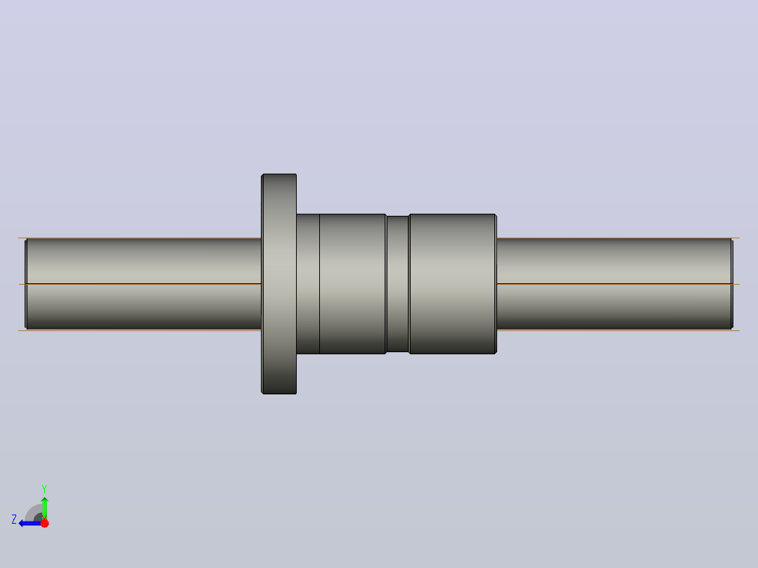 FFZD4006-3滚珠丝杆3D模型右视图