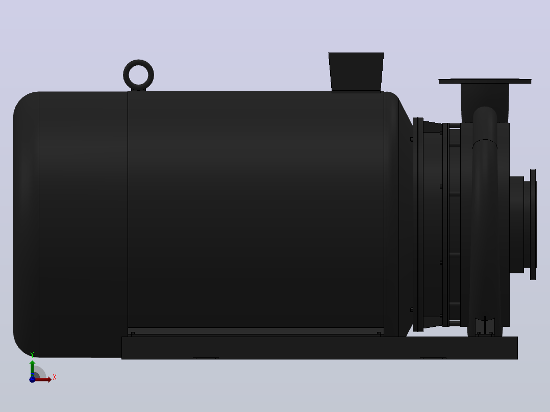南方泵NIS，NISF泵外形（200-150-400）110kW-4极主视图