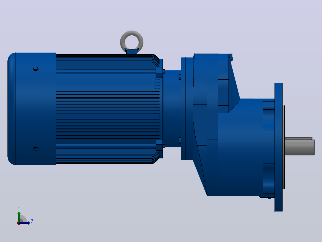 RXF67法兰轴伸式安装斜齿轮减速机RX67-Y0.75-4P-80-M1-0°-Φ200左视图