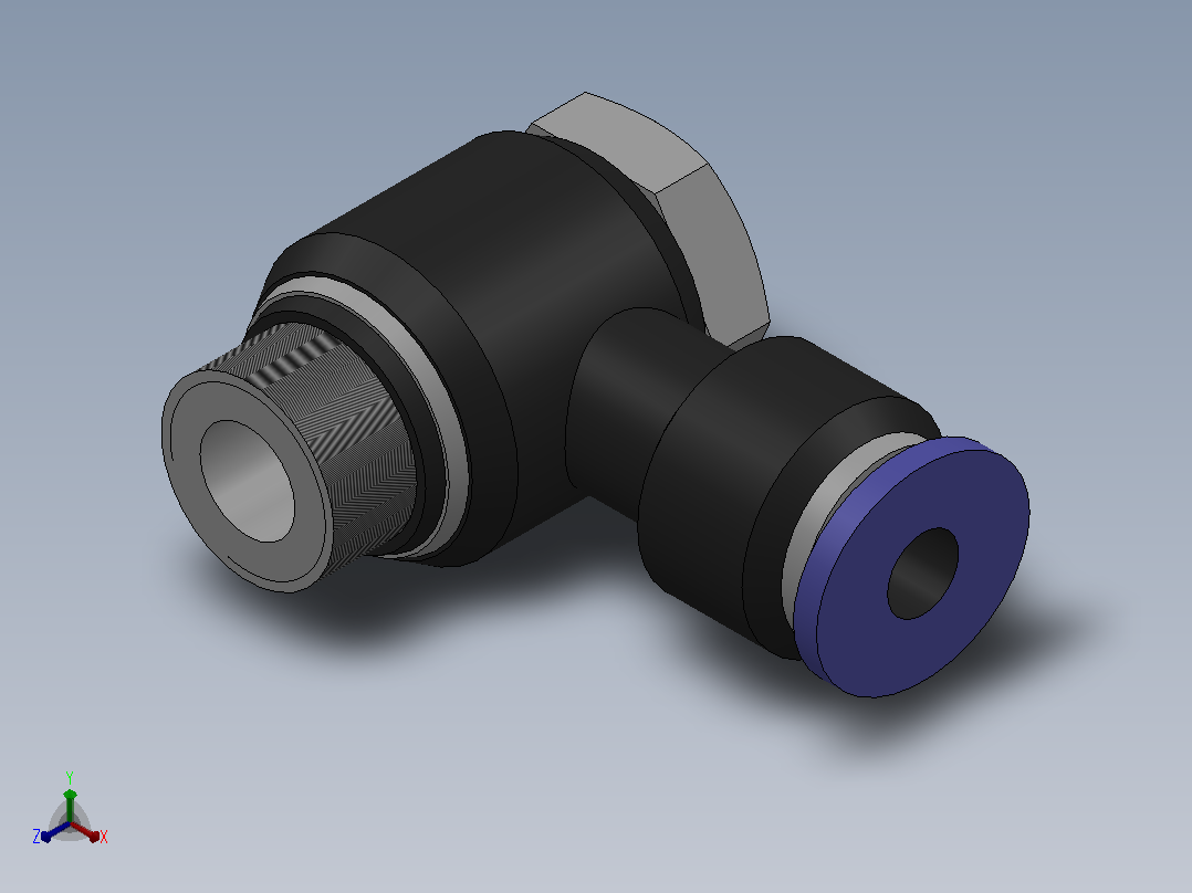 IPH-G 外六角接头-G螺纹_IPY04-G01正等轴测图
