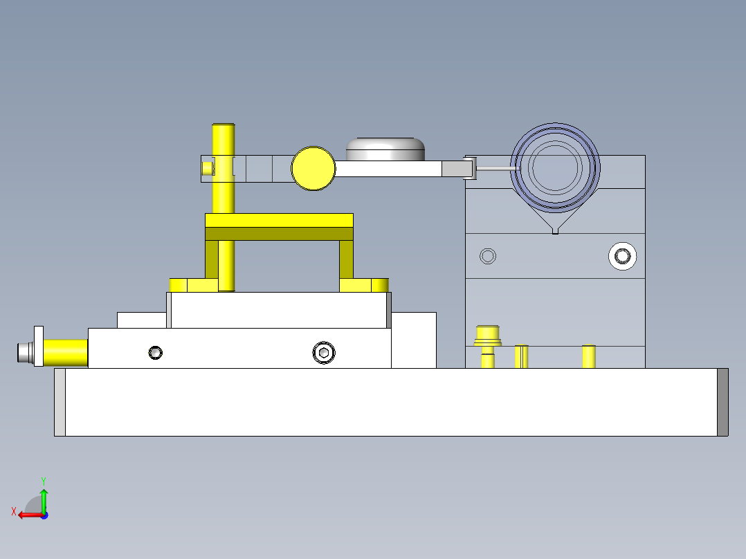 杠杆式千分表调整机构后视图