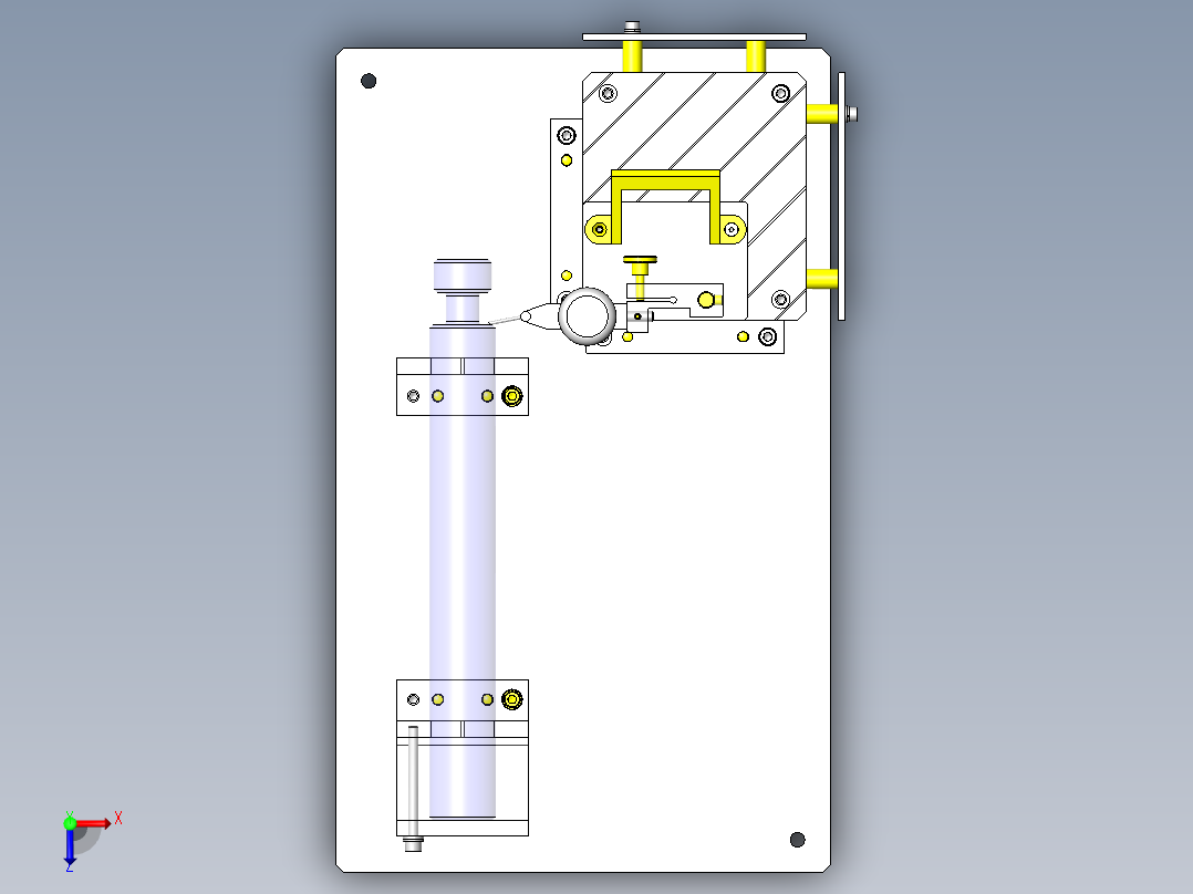 杠杆式千分表调整机构俯视图