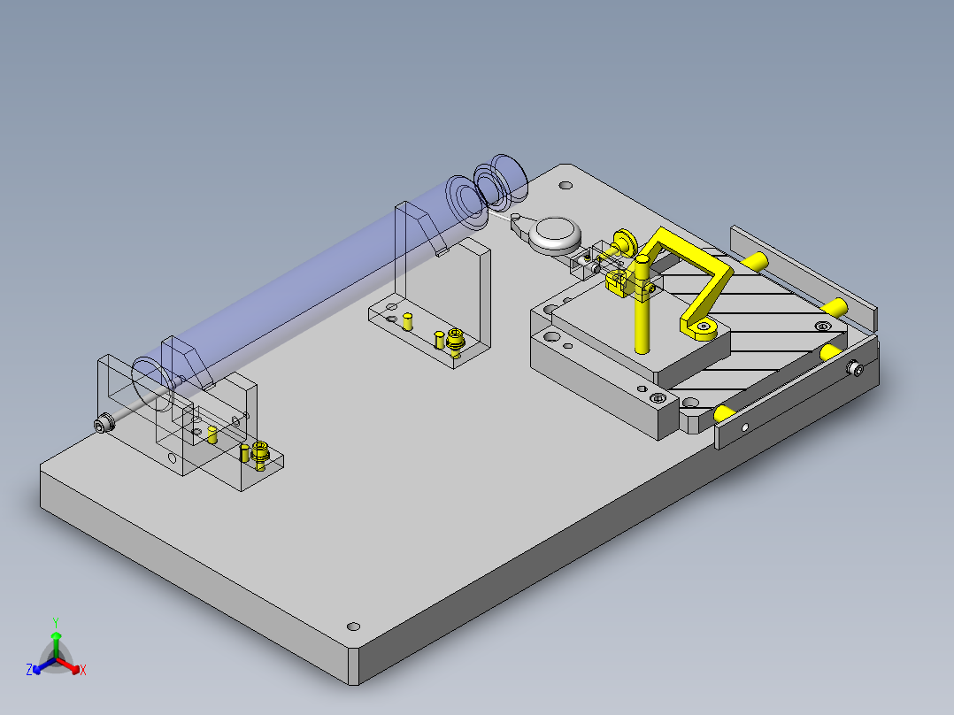 杠杆式千分表调整机构正等轴测图