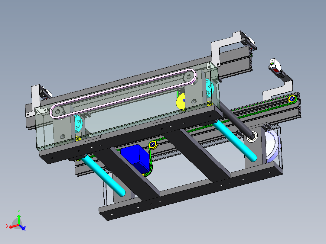 标准SMT接驳台组件sw18可编辑后视图