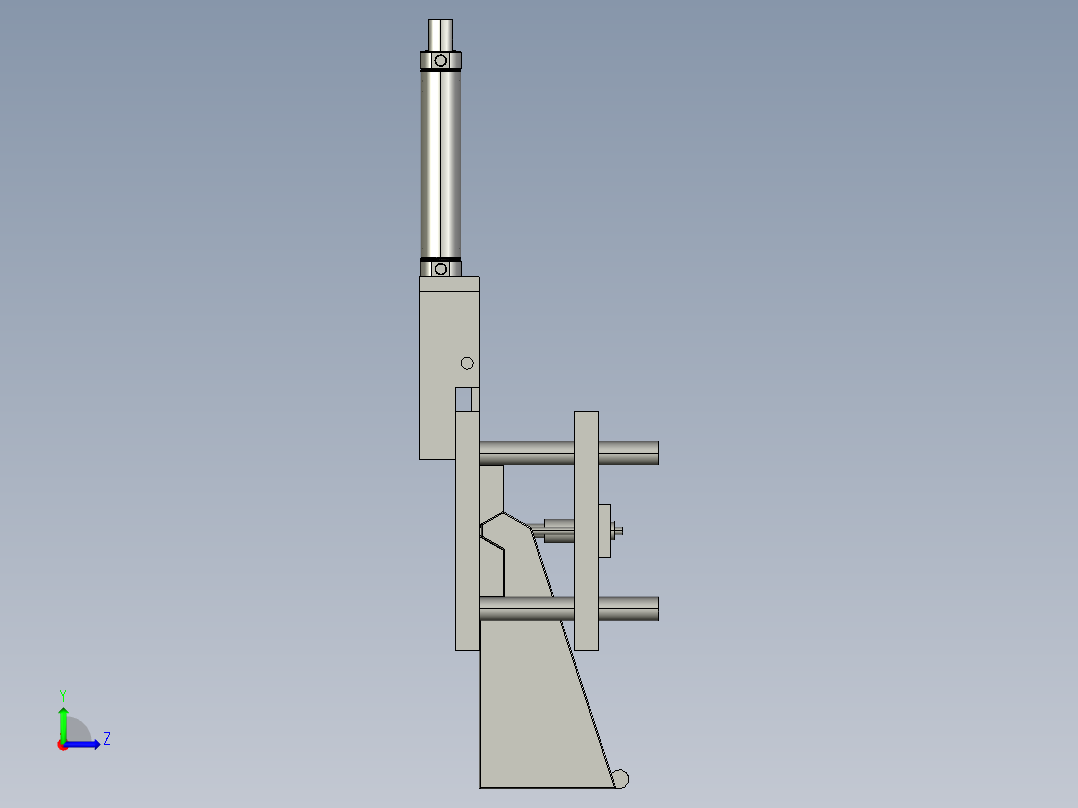 多功能钻孔工序工装设备3D模型左视图