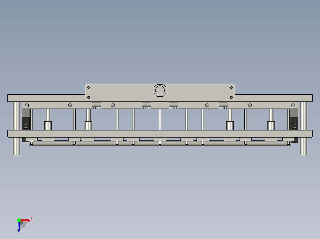 多功能钻孔工序工装设备3D模型俯视图