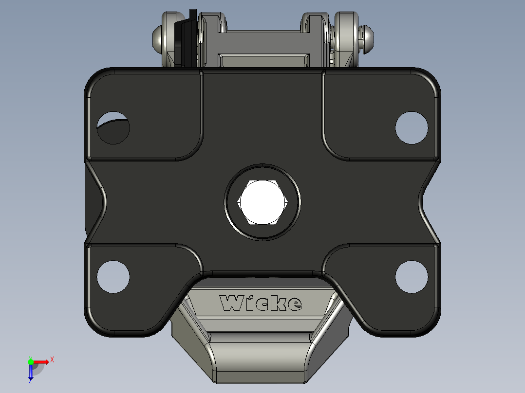 车锁3D模型俯视图