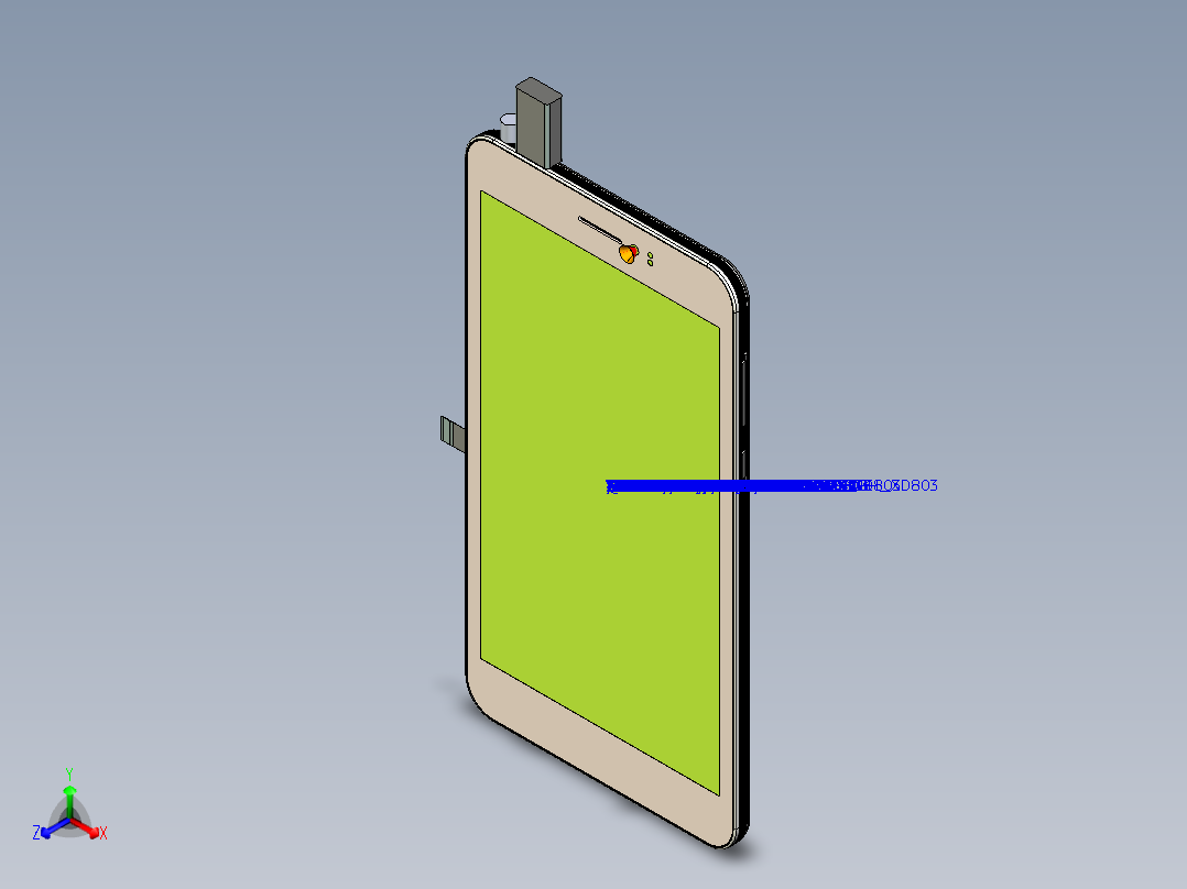 7寸智能手机正等轴测图