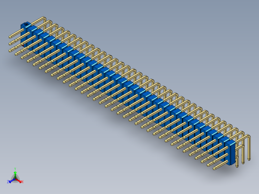 彩色公排针 100mil 2.54mm 系列-DS1022_blue_3x35p_100mil_TypeD_rev1.0