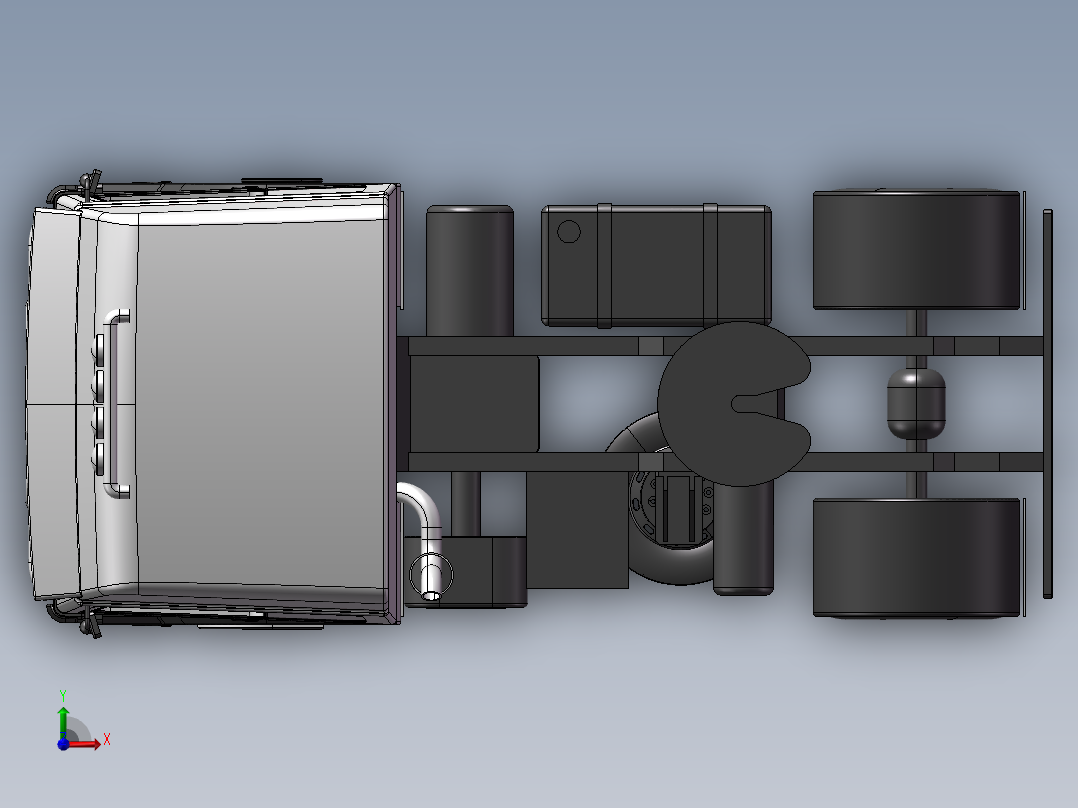 9.R365重型卡车 3d模型图纸前视图