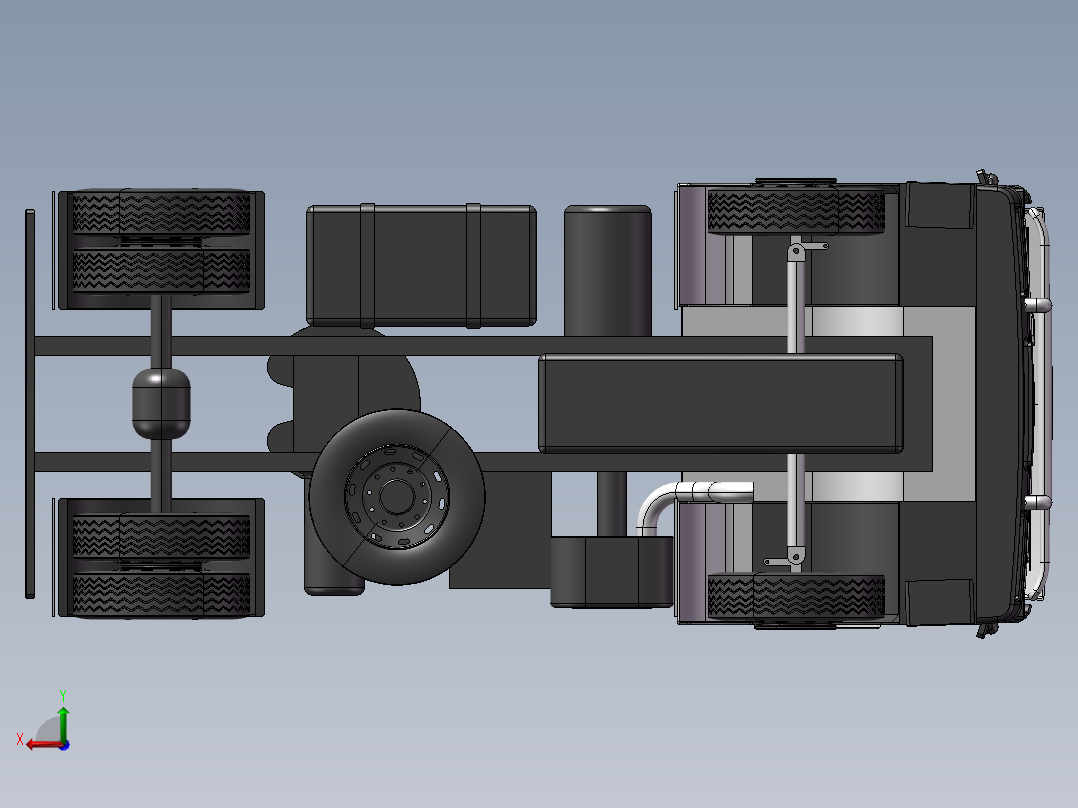 9.R365重型卡车 3d模型图纸后视图