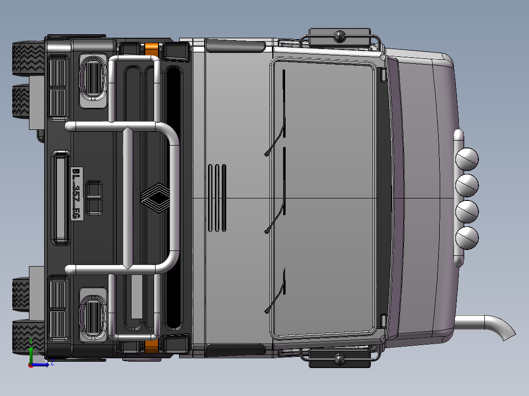 9.R365重型卡车 3d模型图纸左视图