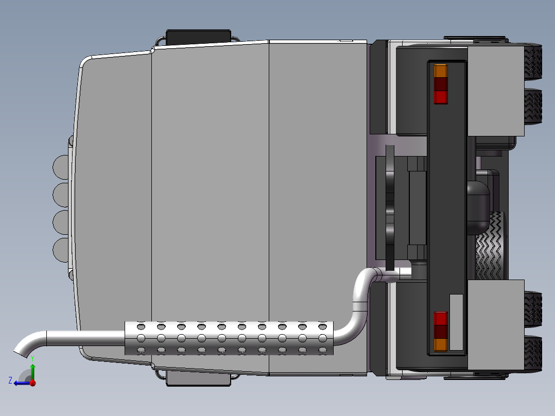 9.R365重型卡车 3d模型图纸右视图