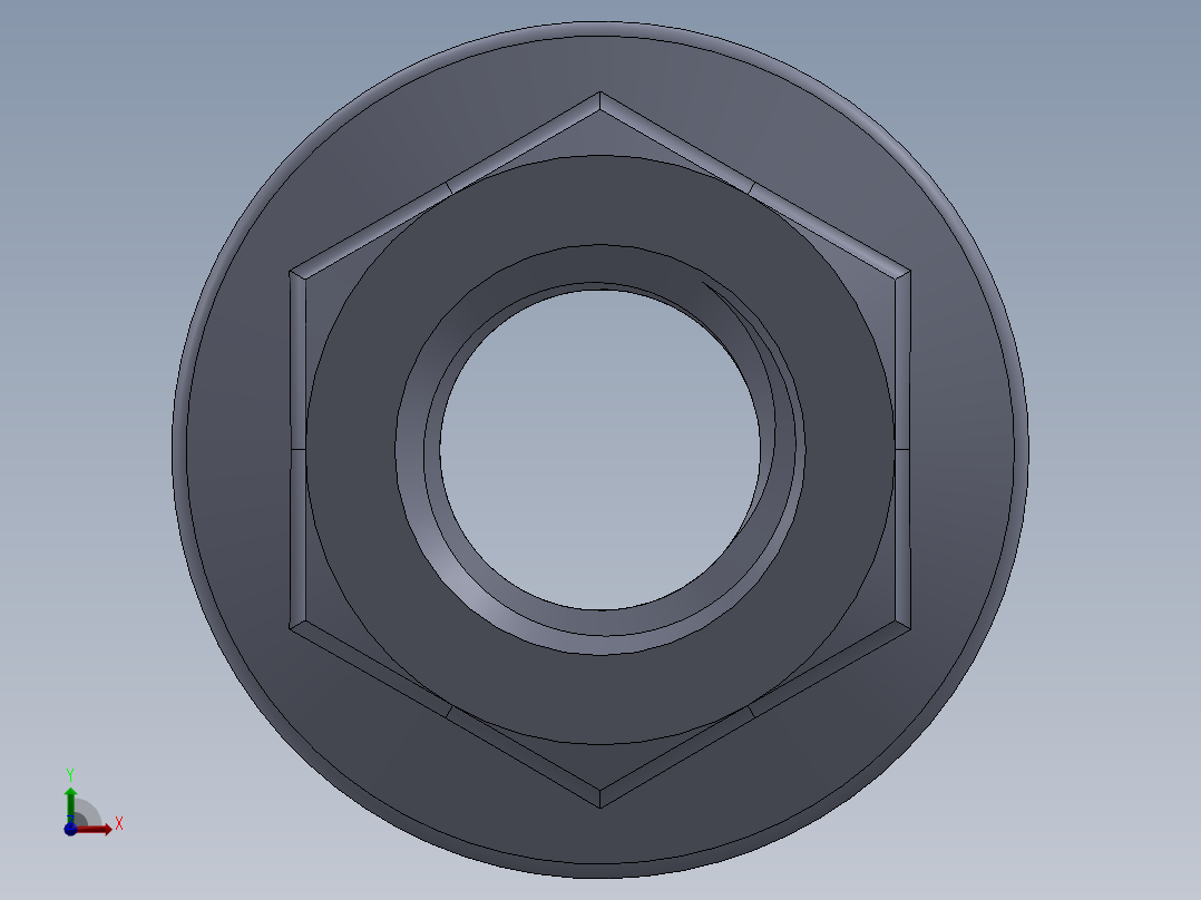 公制法兰螺母-FN M10x1.5.SLDPRT前视图