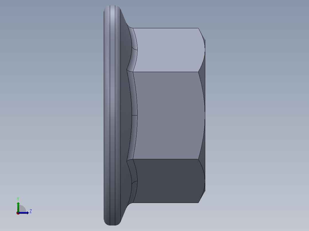 公制法兰螺母-FN M10x1.5.SLDPRT左视图