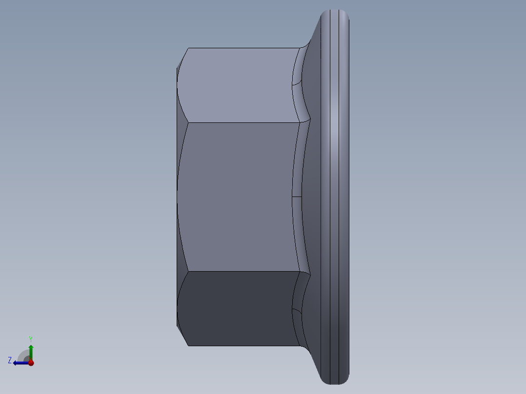 公制法兰螺母-FN M10x1.5.SLDPRT右视图