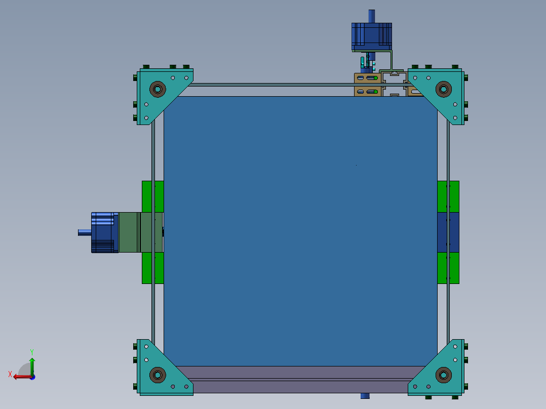 3轴小数控机床结构设计模型后视图
