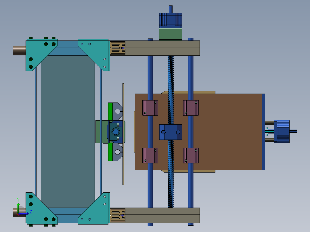 3轴小数控机床结构设计模型左视图