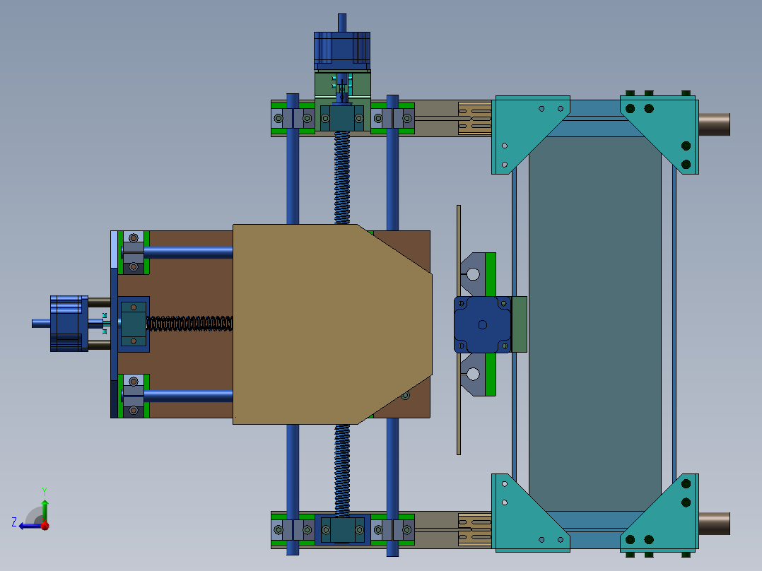 3轴小数控机床结构设计模型右视图