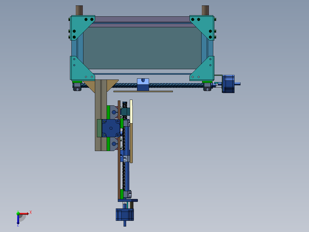 3轴小数控机床结构设计模型俯视图